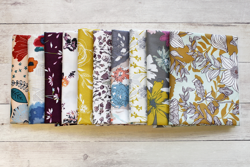 Floral fabrics on wood