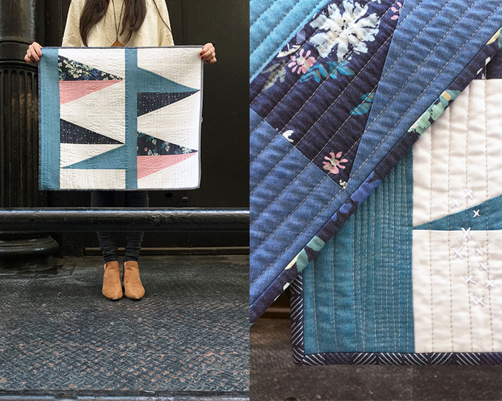 Tattooed quilter denim mini