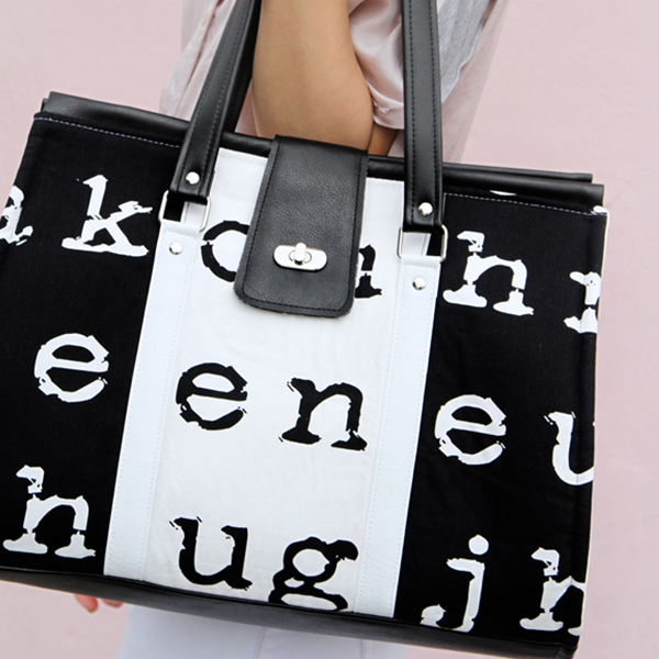 Black and white handbag