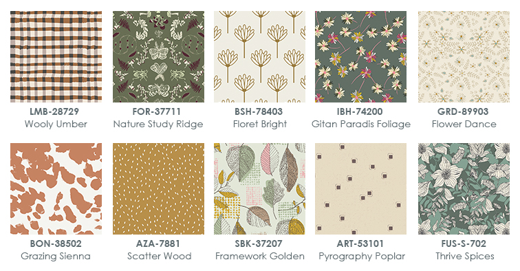 Fall fabrics swatches