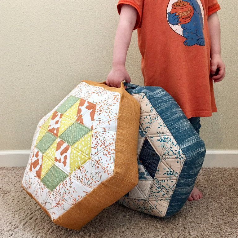 Hexagon floor pillows