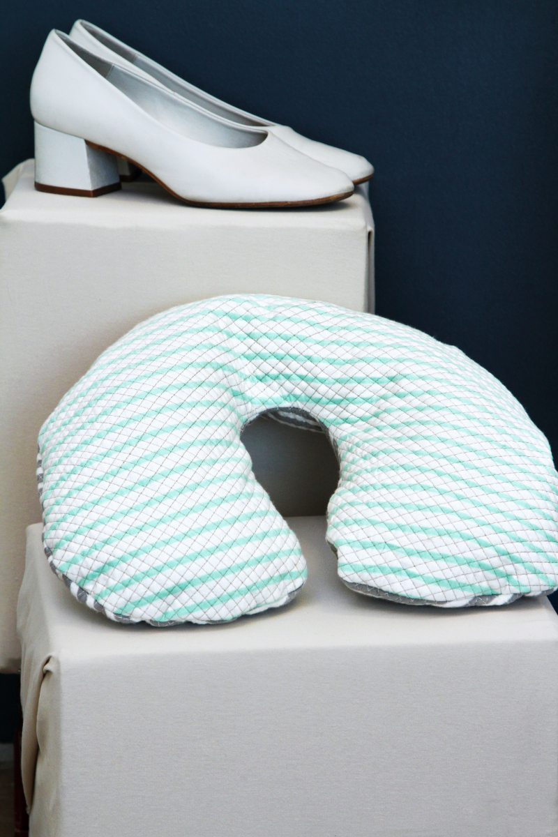 Striped Knit Dress & Travel Pillow 3