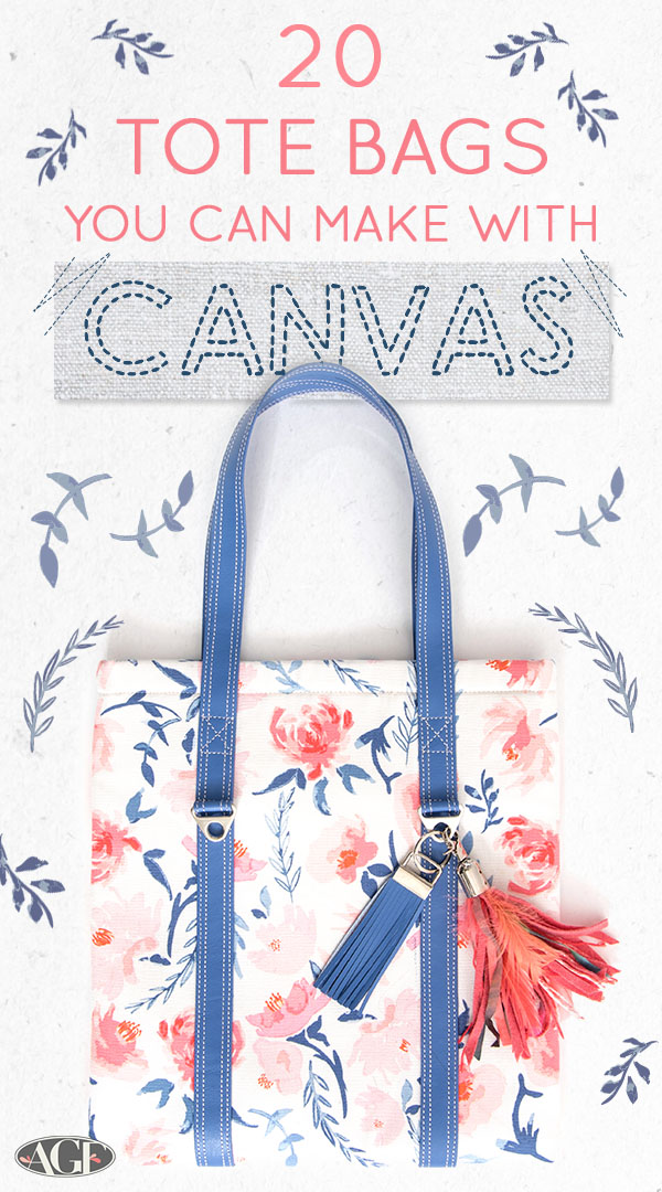 Totes made with canvas graphic
