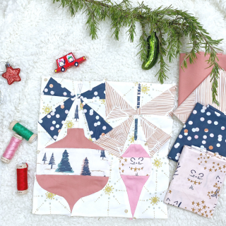 Quiltmas Day 6 PorcupineSews Threads Retro Ornaments EPP Quilt Block