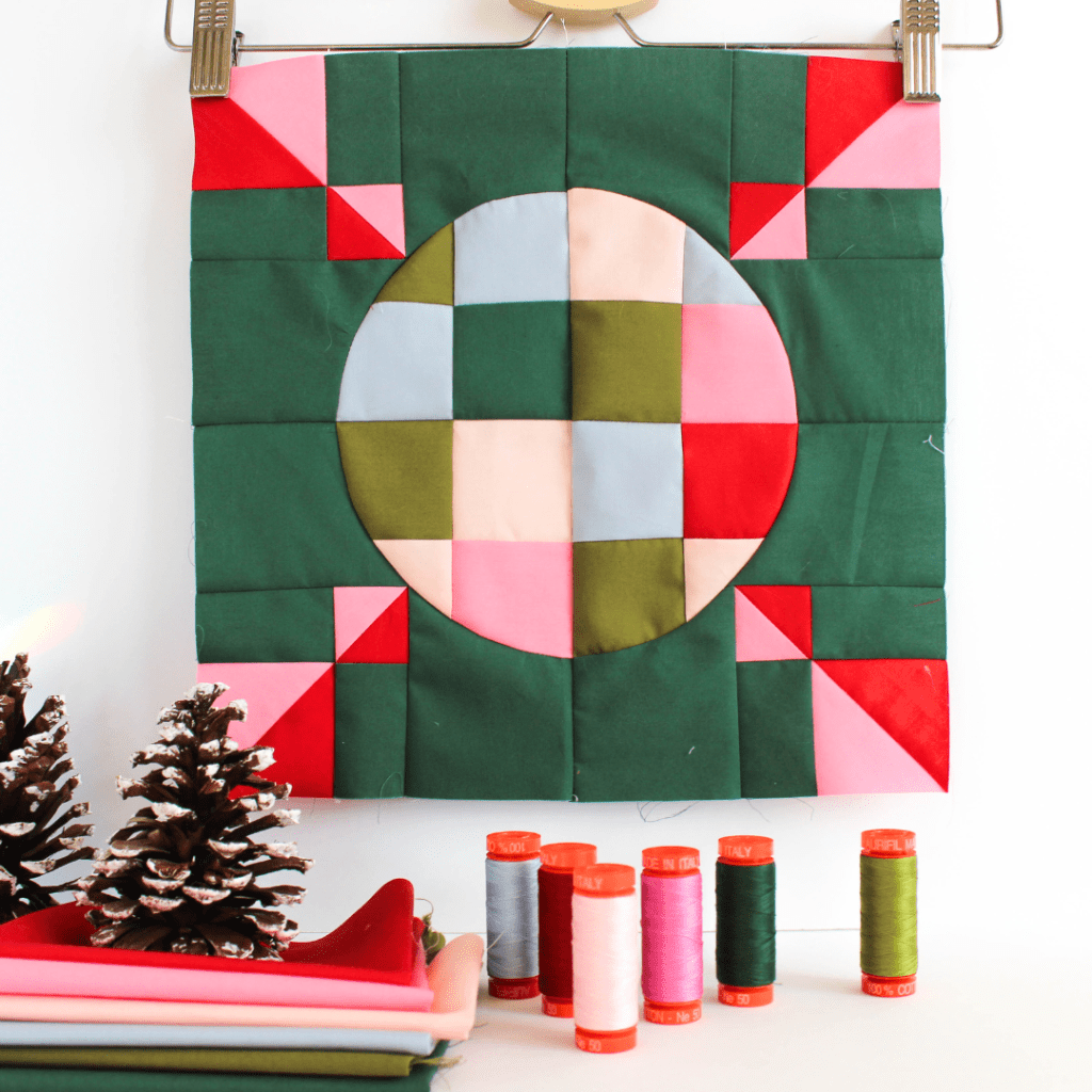 An abstract New Year's Eve baubles, with multi color patchwork.